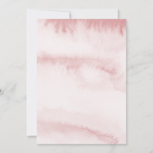 Waterverf Script Baby shower Invitation in Pink Kaart (Achterkant)