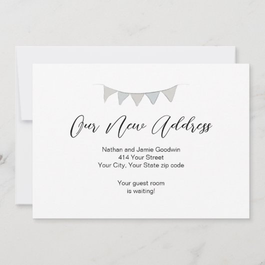 Waterverf Script Black Door We hebben verplaatst Aankondiging (Achterkant)