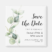 Waterverf Script Botanische bruiloft Bewaar de dat Magneet (Voorkant)