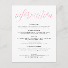 Waterverf Script Bruiloft Informatie Kaart