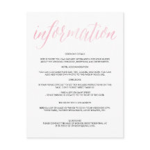  Waterverf Script Bruiloft Informatie Kaart