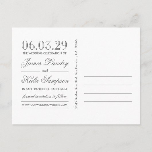 Waterverf  Script De datum opslaan Aankondigingskaart (Achterkant)