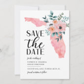 Waterverf Script Florida Destination Wedding Save The Date (Voorkant)