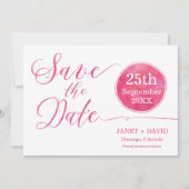 Waterverf Script Pink Save The Date (Voorkant)