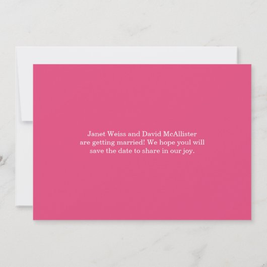 Waterverf Script Pink Save The Date (Achterkant)