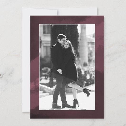 Waterverf Script Red Wedding Sla de datum op Kaart (Achterkant)