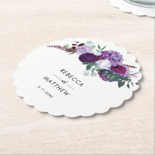 Waterverf Script Trouwgunst Floral Kartonnen Onderzetters