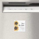 Waterverf Script Zonnebloem Trouw Save the Date Magneet (Insitu (Vaatwasser))