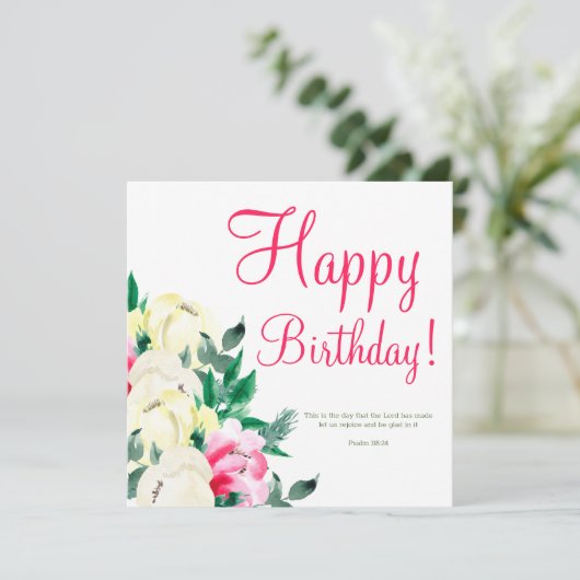 Waterverf-scriptversie van Birthday Kaart (Staand voorkant)