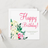 Waterverf-scriptversie van Birthday Kaart (Voorkant / Achterkant in situ)