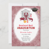 Waterverf Seafood Boil Graduation Party Kaart (Voorkant)