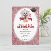 Waterverf Seafood Boil Graduation Party Kaart (Staand voorkant)