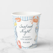 Waterverf Seafood Night Verjaardagsfeest Papieren Bekers (Voorkant)