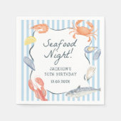 Waterverf Seafood Night Verjaardagsfeest Servet (Voorkant)
