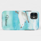 Waterverf Seagull Gull Bird Family Custom Name Case-Mate iPhone Case (Achterkant (horizontaal))