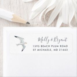 Waterverf Seagull Return-adres Etiket