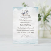 Waterverf Seagulls Beach Reception Kaart (Staand voorkant)