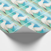 Waterverf Seagulls bij de Natuur van de vogelstand Cadeaupapier (Hoek)