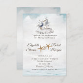 Waterverf Seagulls in Love Beach Weddenschap Kaart (Voorkant / Achterkant)