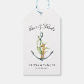 Waterverf Seahorse and Anchor Nautical Wedding Cadeaulabel (Voorkant)