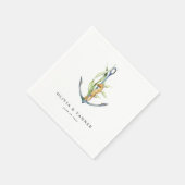 Waterverf Seahorse and Anchor Nautical Wedding Servet (Hoek)