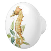 WATERVERF SEAHORSE ART, BEACH, KUSTTIJD ZEE KERAMISCHE KNOP (Rechts)