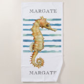 Waterverf Seahorse Beach Coastal MARGATE Strandlaken (Voorkant)