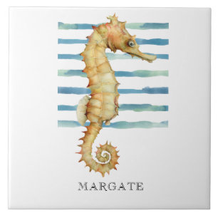 Waterverf Seahorse Beach Coastal MARGATE Tegeltje