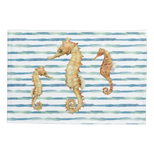 WATERVERF SEAHORSE, BEACH, KUSSENSLOOP (Achterkant)