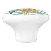 WATERVERF SEAHORSE, BEACH, LEVENSDUUR VAN KUSTZEE KERAMISCHE KNOP (Zijkant)