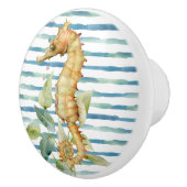 WATERVERF SEAHORSE, BEACH, LEVENSDUUR VAN KUSTZEE KERAMISCHE KNOP (Rechts)