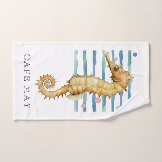 WATERVERF SEAHORSE, BEACH TOWN, CAPE KAN BAD HANDDOEK (Handdoek)