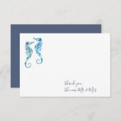 Waterverf Seahorse Dank je verhaal Notitiekaartje (Voorkant / Achterkant)