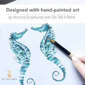 Waterverf Seahorse en Coral Save the Date