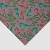 Waterverf Seahorse Grey Nautical Pattern Tissuepapier (Detail)