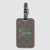 Waterverf Seahorse Grey Nautical Personalized Bagagelabel (Voorkant (verticaal))