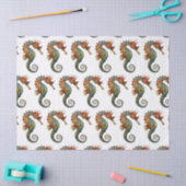 Waterverf Seahorse Groen Sinaasappel Patroon Decou Tissuepapier (Craft)