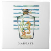 Waterverf SEAHORSE in flespervlak Tegeltje (Voorkant)