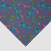 Waterverf Seahorse Indigo Nautical Pattern Tissuepapier (Detail)