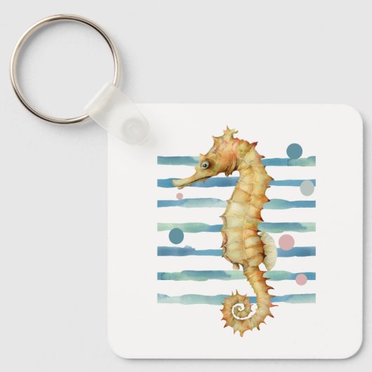 WATERVERF SEAHORSE, KUSTBACATIE RENTAAL SLEUTELHANGER (Voorkant)