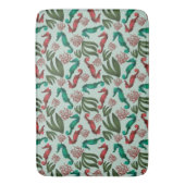 Waterverf Seahorse Mint Nautical Pattern Badmat (Voorkant Verticaal)