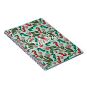 Waterverf Seahorse Mint Nautical Personalized Notitieboek (Rechterzijde)
