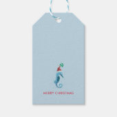 Waterverf Seahorse Mistletoe Nautical Named Cadeaulabel (Voorkant)