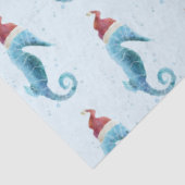 Waterverf Seahorse Nautical met Santa Hat Tissuepapier (Detail)