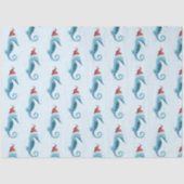 Waterverf Seahorse Nautical met Santa Hat Tissuepapier (Voorkant)