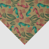 Waterverf Seahorse  Nautical Pattern Tissuepapier (Detail)
