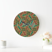 Waterverf Seahorse Nautical Personalized Grote Klok (Huis)
