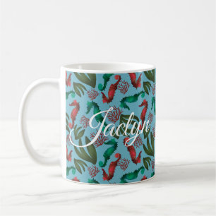 Waterverf Seahorse Nautical Personalized Koffiemok