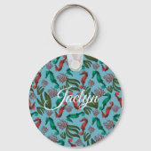 Waterverf Seahorse Nautical Personalized Sleutelhanger (Voorkant)