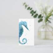 Waterverf Seahorse Nautical Visitekaartje (Staand voorkant)